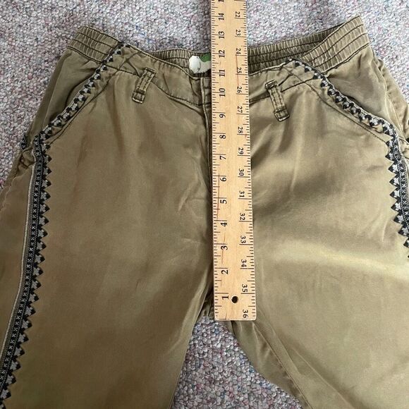 Anthropologie Embroidered Lyocell Khaki Pants - Picture 10 of 11
